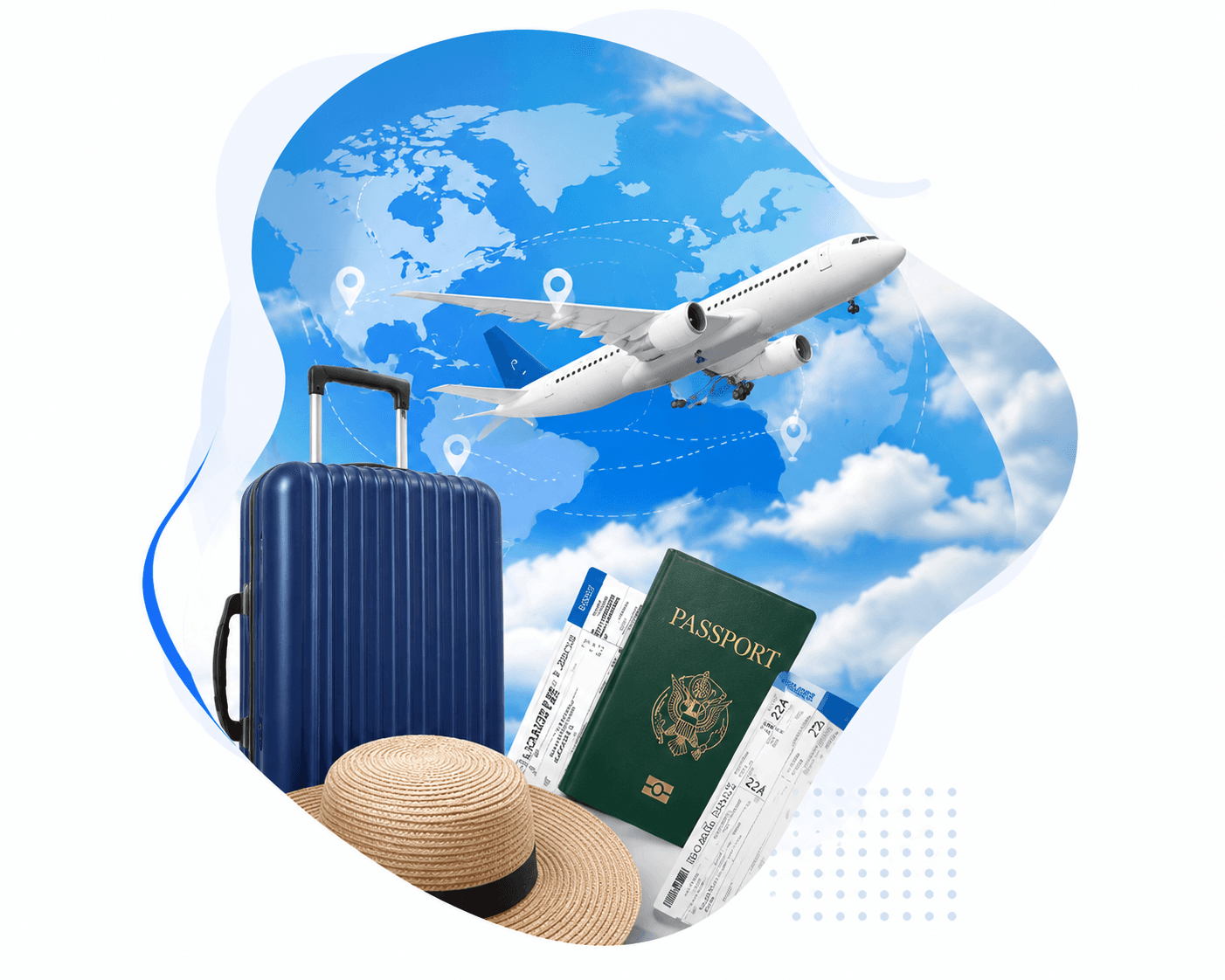 Travel and logistics collage